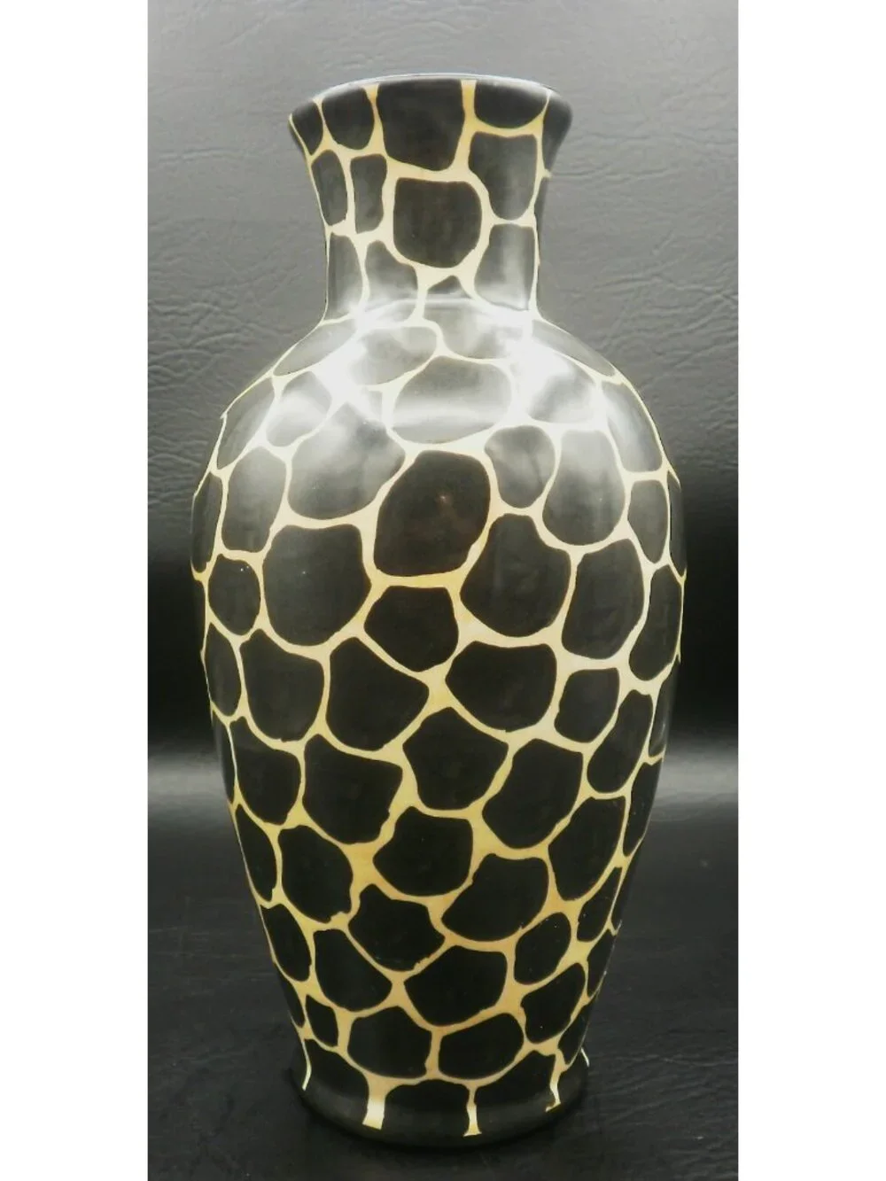 Laurie Gates Animal Print Vase 11 Inches Ceramic Vintage 1996